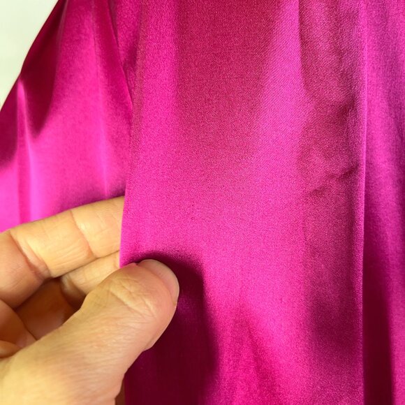 Pendleton Size 14 Silk Satin Pink Blouse Top Pleated Long Sleeve - Picture 7 of 16